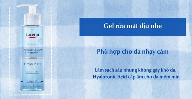 Gel rửa mặt dịu nhẹ của Eucerin phù hợp cho da nhạy cảm