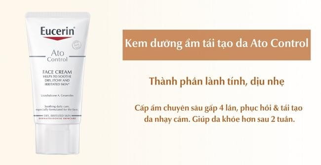 Cách dùng kem dưỡng ẩm lành tính Ato Control từ Eucerin