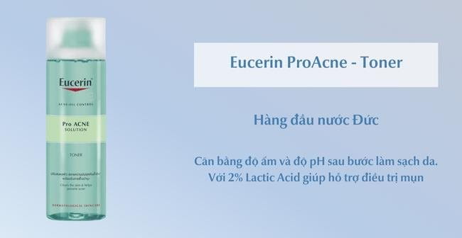 Toner cho da nhờn mụn Eucerin ProAcne cấp ẩm cho da