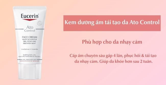 Cấp ẩm cho da nhạy cảm bằng kem dưỡng ẩm Ato Control từ Eucerin