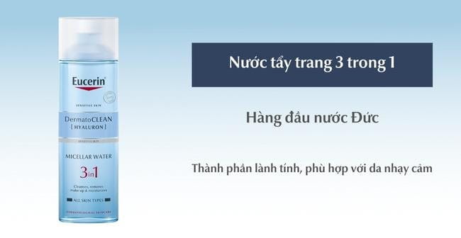 Nước tẩy trang Eucerin 3 trong 1 giúp làm sạch da tối ưu