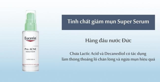Tinh Chất Giảm Mụn Eucerin Pro Acne Super Serum phù hợp cho da nhờn mụn và da dầu nhạy cảm