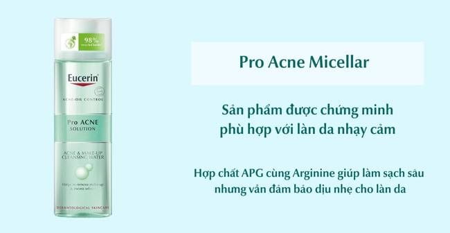 Nước tẩy trang cho da mụn Pro Acne Micellar của Eucerin