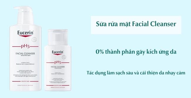 Rửa mặt cho da nhạy cảm Facial Cleanser từ Eucerin
