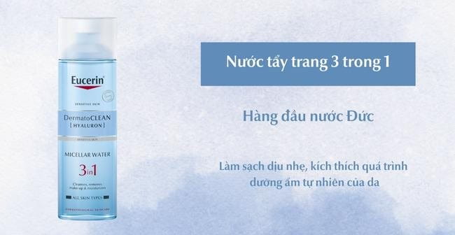  Nước tẩy trang 3 trong 1 dịu nhẹ DermatoCLEAN giúp tẩy trang cho da mụn hiệu quả