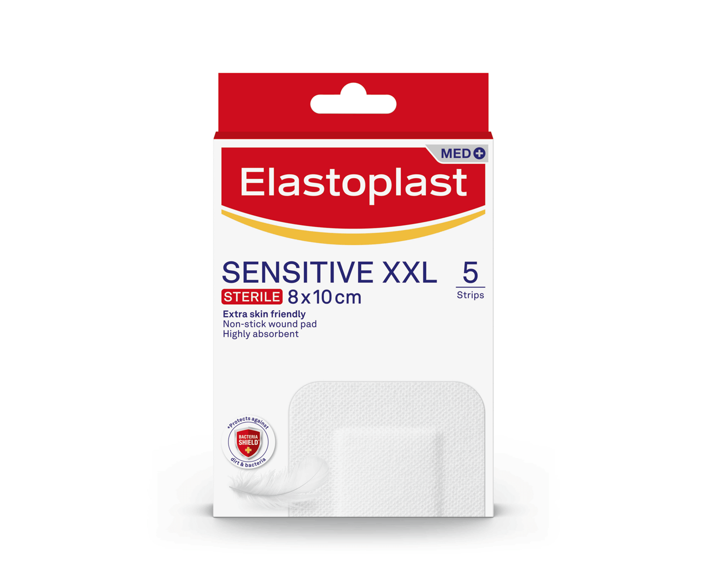 Packshot of the Elastoplast XXL Sensitive dressing plaster