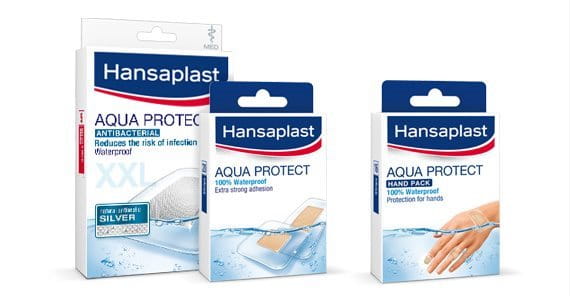 Hansaplast products that protect against water