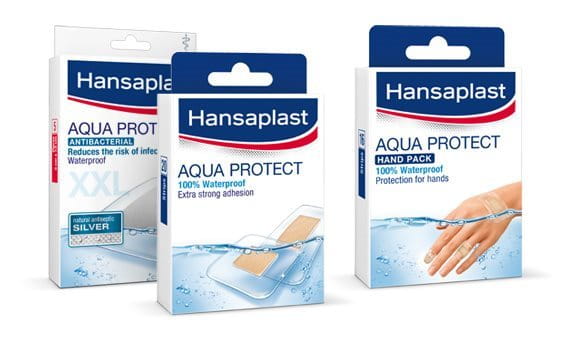Range of waterproof Hansaplast plasters