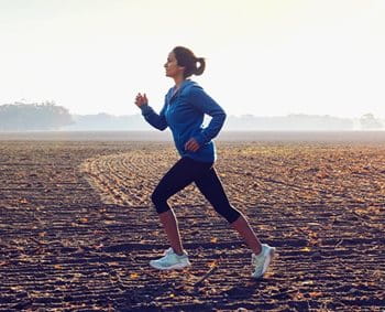 Woman running outdoors