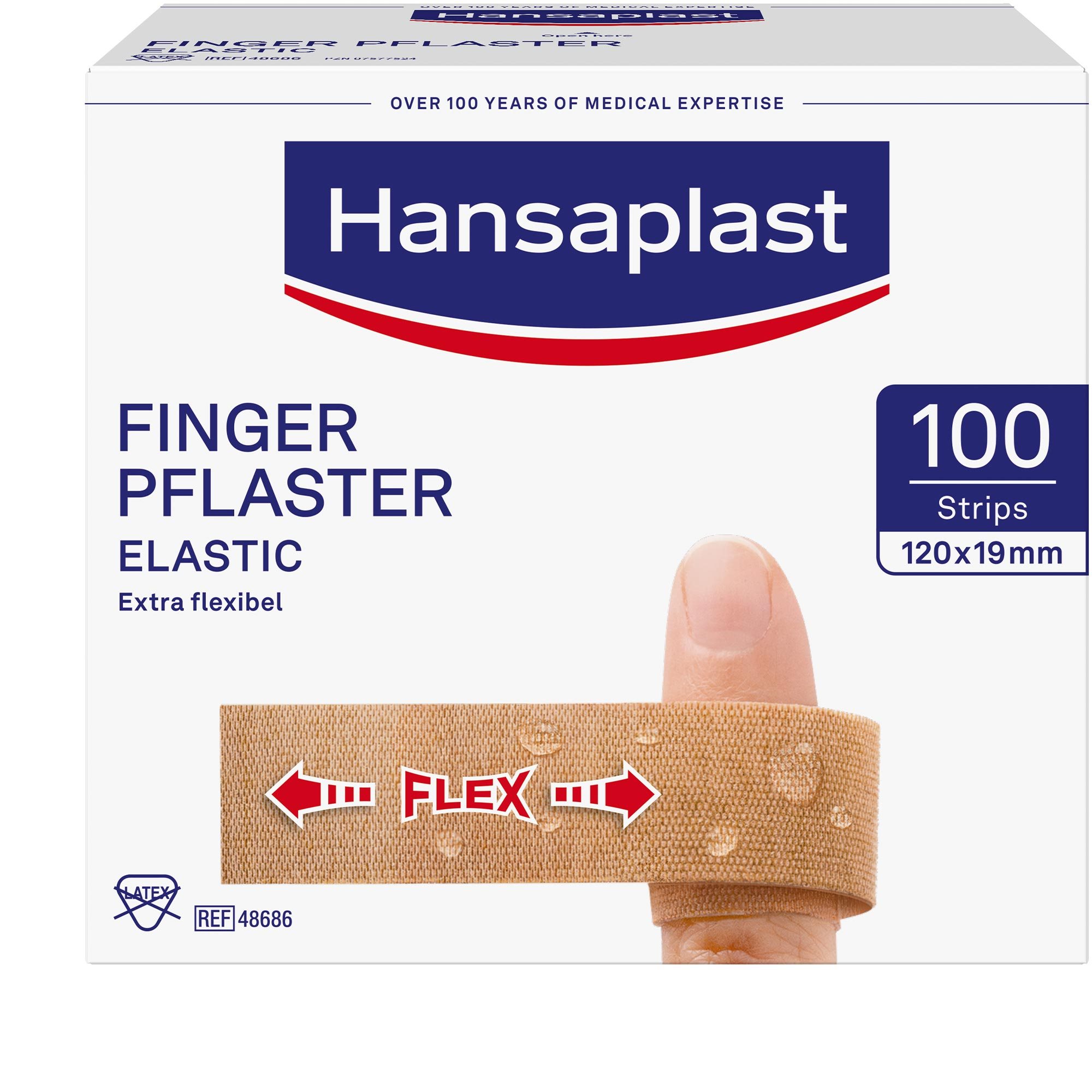 Hansaplast - Elastic Großpackung 12 x 1,9cm Fingerstrips