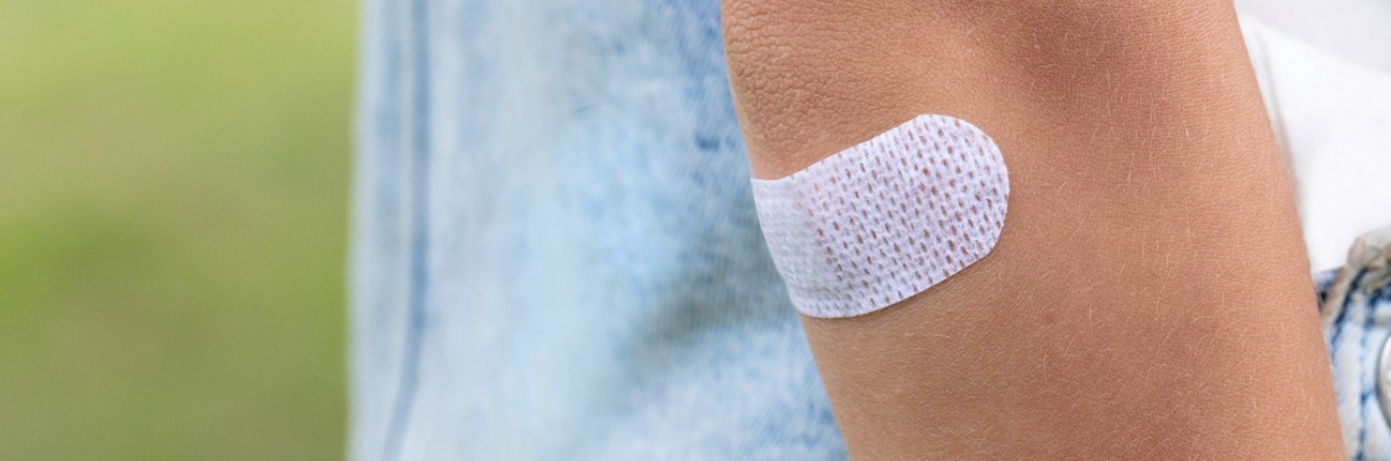 White plaster on a persons elbow