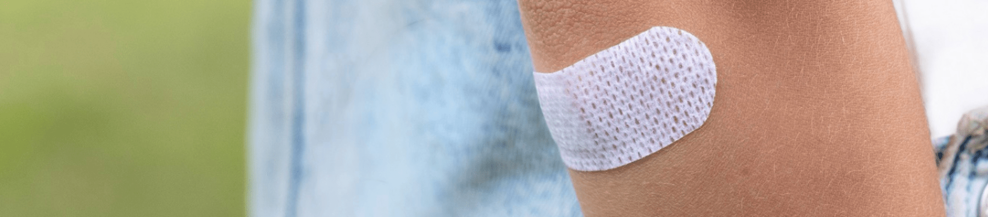 White plaster on a persons elbow