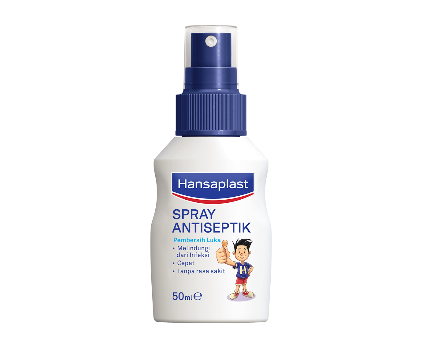 Merawat luka berdarah di tangan dengan Hansaplast Antiseptik Pembersih Luka.