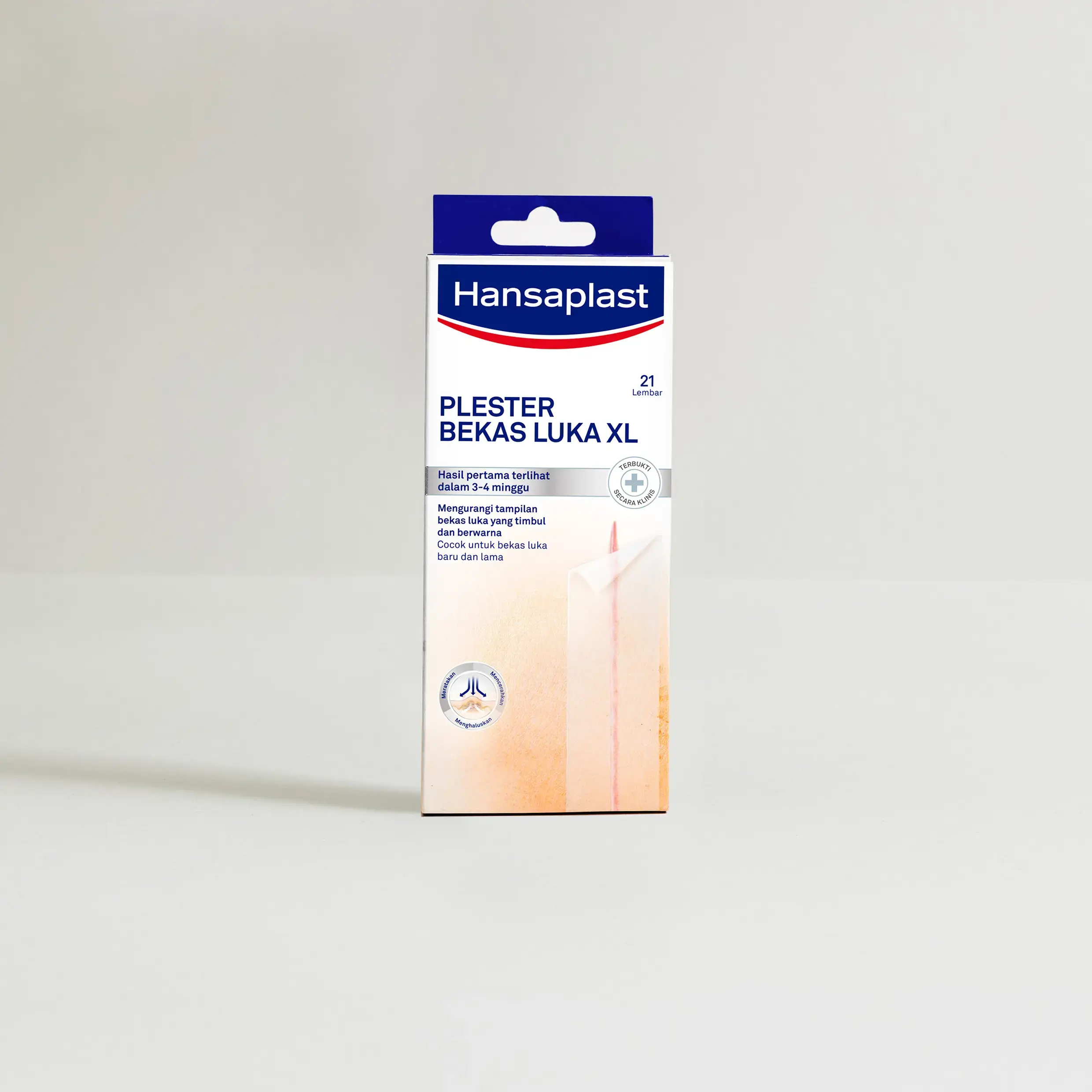 Hansaplast Plester Bekas Luka XL untuk merawat keloid bekas luka SC.