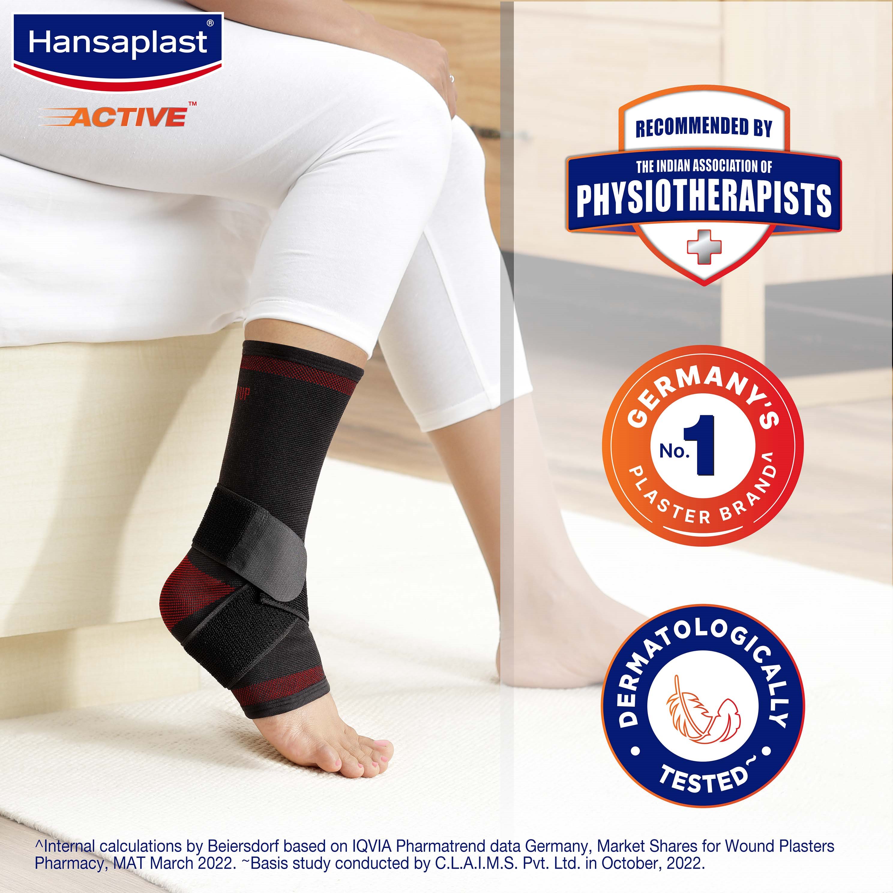 Dermatologically tested ankle support