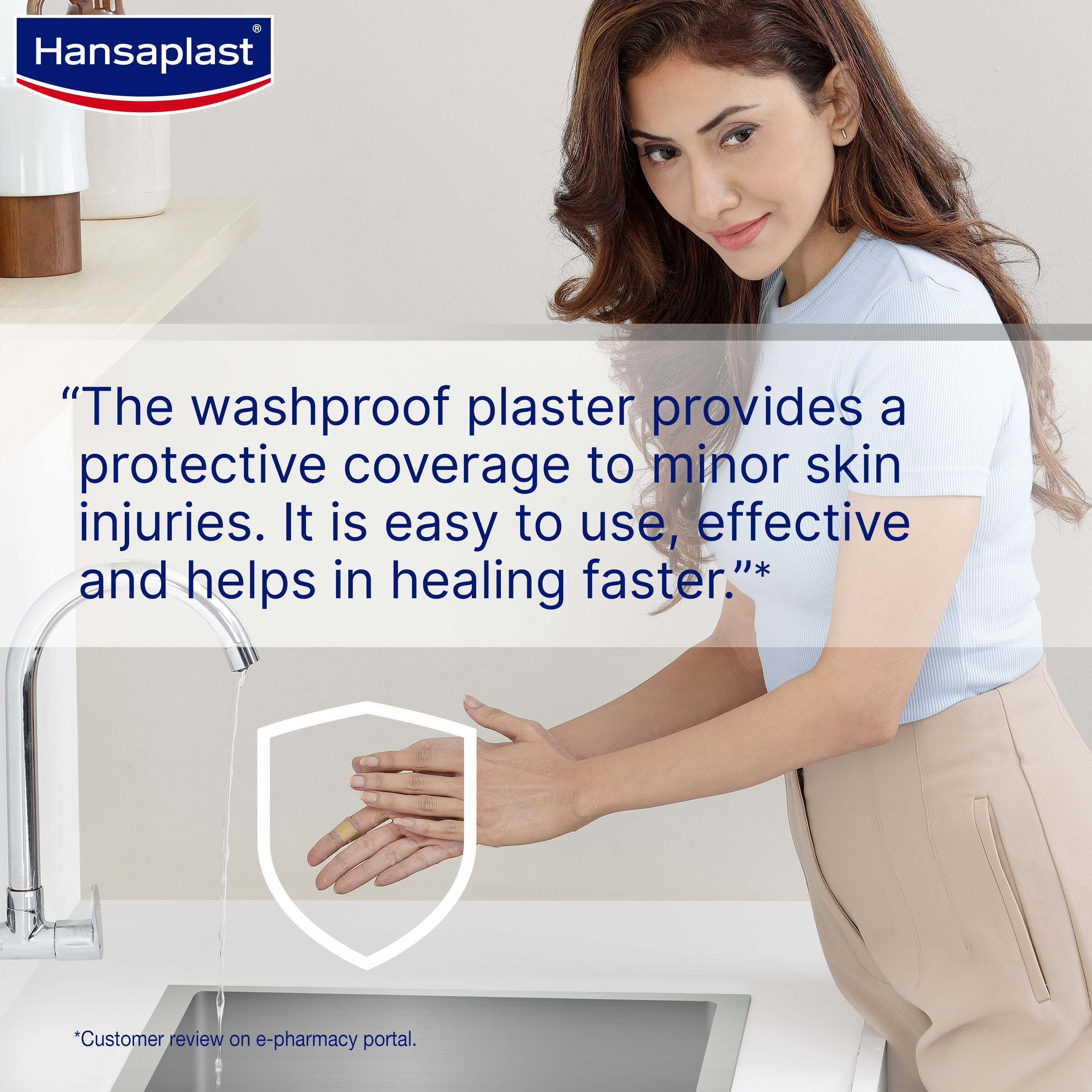 Washproof Plaster Small Pack | Anti-Septic water proof bandage for small wounds | Hansaplast