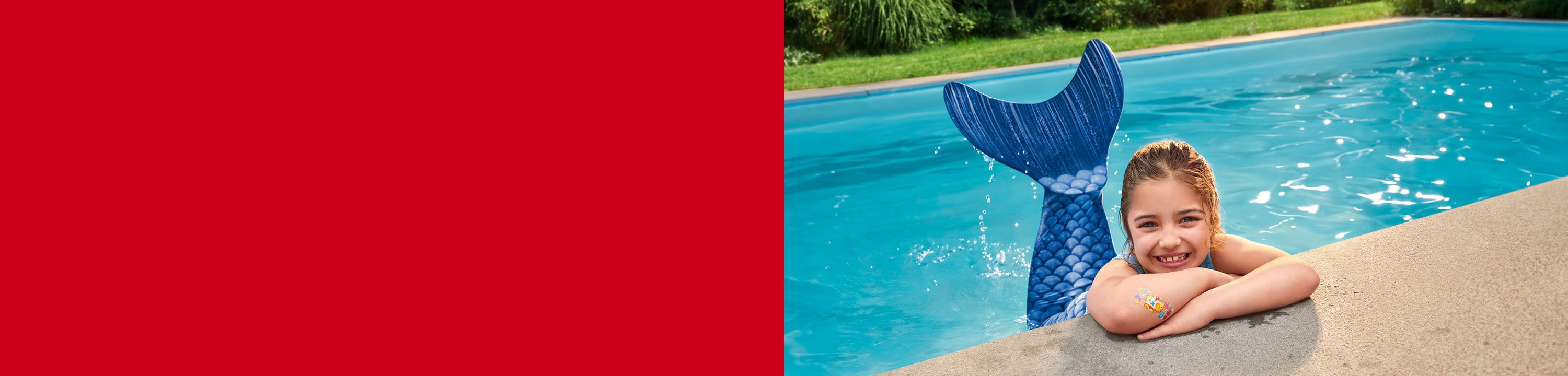 A smiling young woman prepares to serve a volleyball with Elastoplast's second skin protection bandage, backed by hydrocolloid technology, visible on her hand near her elbow.