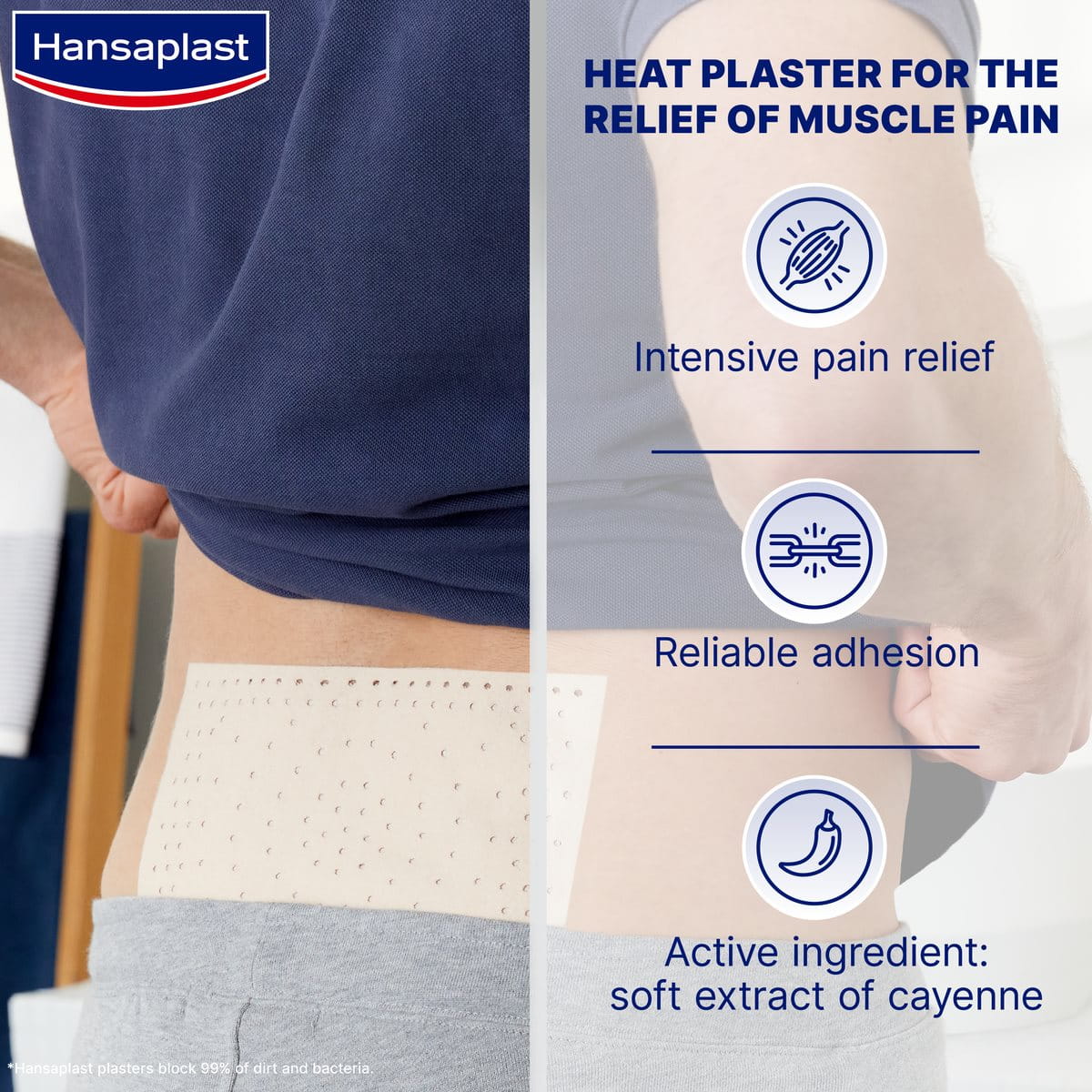 Elastoplast ABC Heat Plaster - Muscle Pain Relief with Soothing Heat