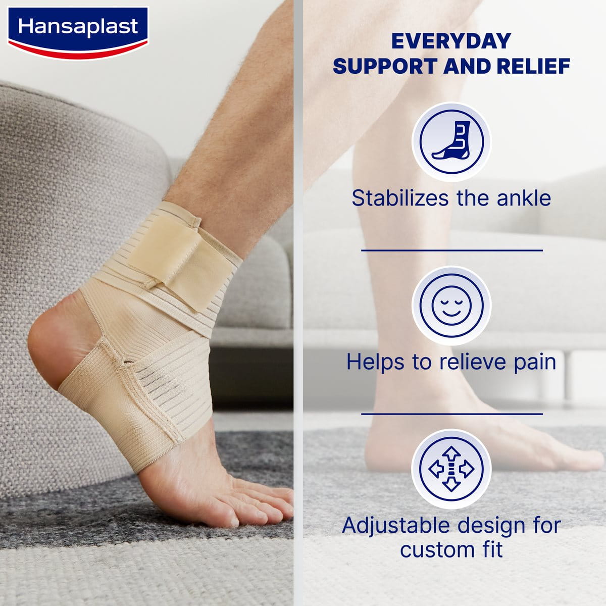 Hansaplast Wrap Around Ankle Support Bandage - Firm Support for Ankles